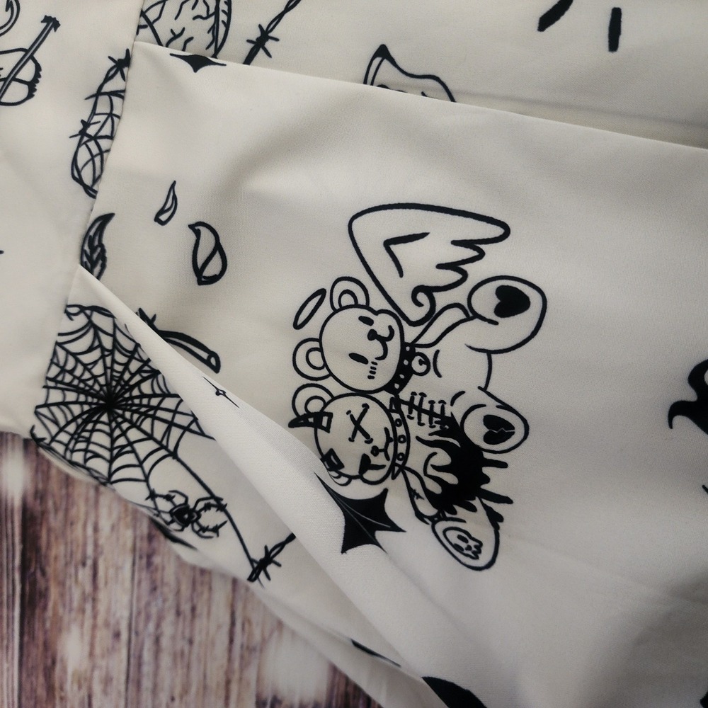 Romwe pleated mini skirt Cute Goth Mall Witchy Kawaii School Girl Punk White - Picture 8 of 12